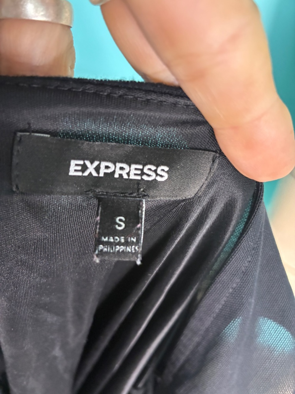 Vtg Y2K EXPRESS "Little Black Dress" Stretch Sexy Asymmetric Ruched Tank Party~S - Picture 9 of 9